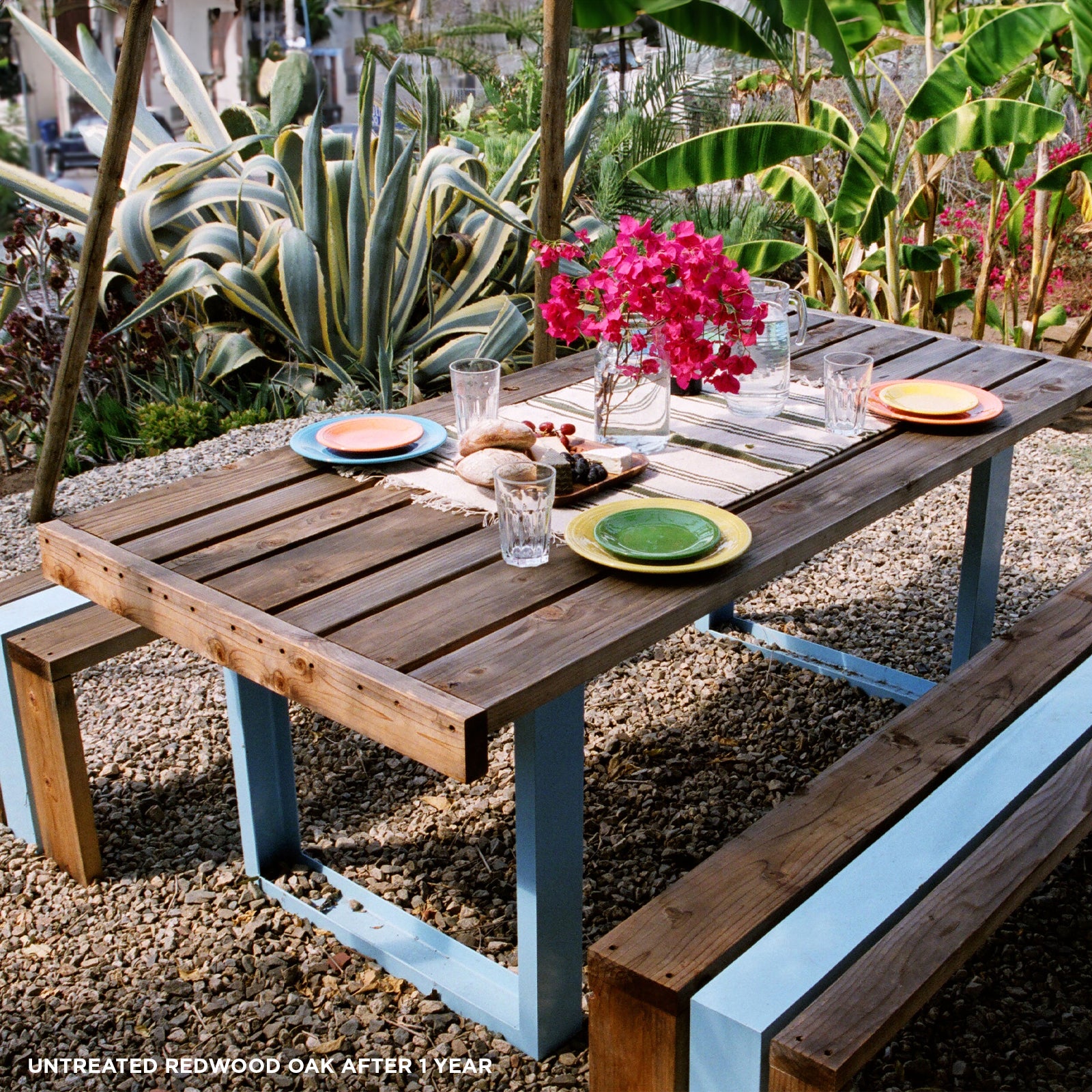 Scout Regalia Dining Picnic Table Set | Wood & Powder Coated